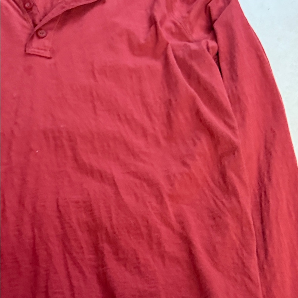 GAP Men's Long Sleeve Red Henley Shirt 🐯 - Picture 5 of 12